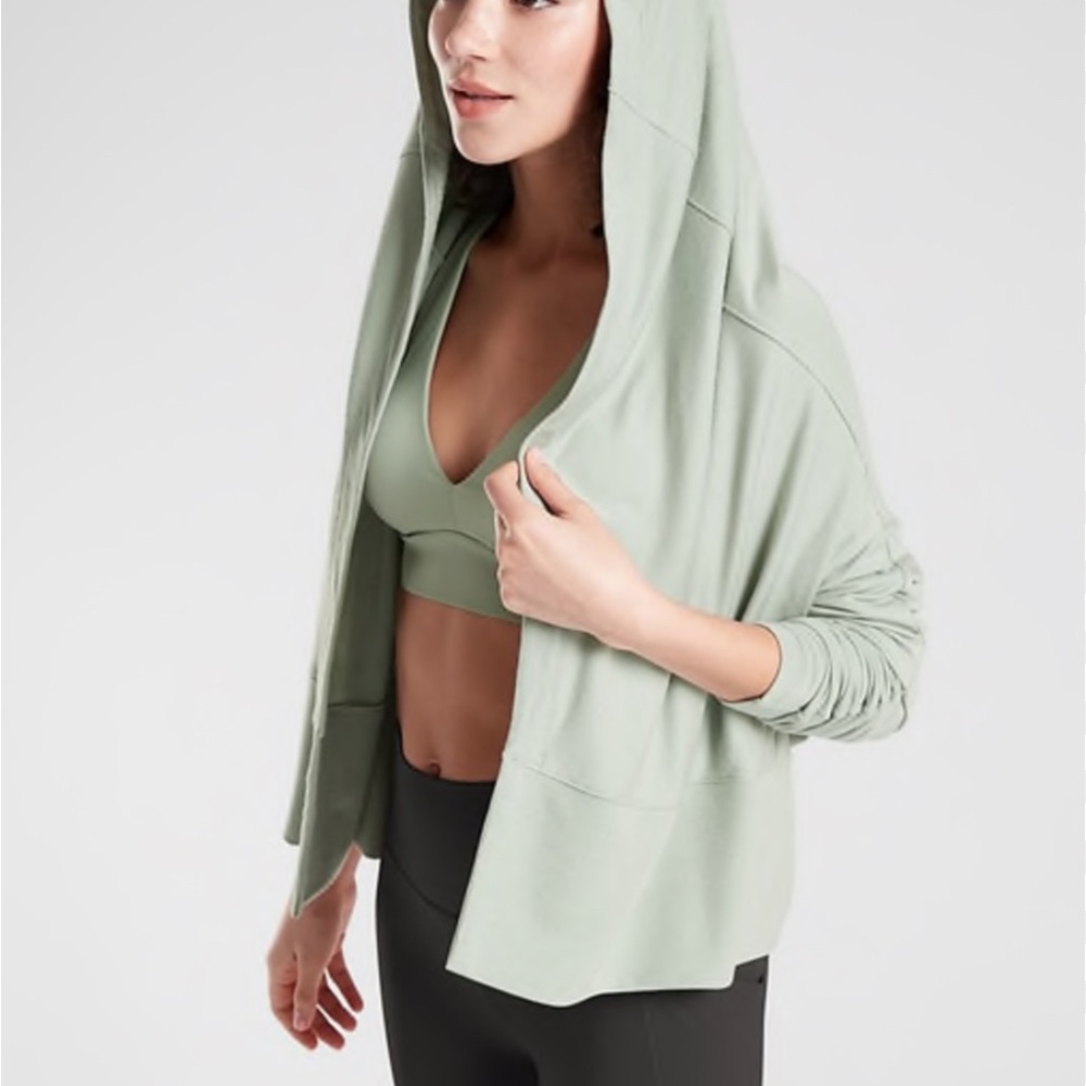 Like-New Athleta Nirvana Wear Two Ways Wrap Opal Green Small - Picture 3 of 7